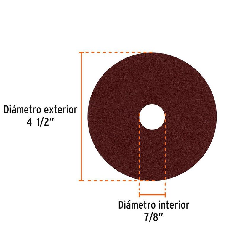 Discos de Lija para Soldadura de 7 x 7/8 plg Grano 80 5 Piezas
