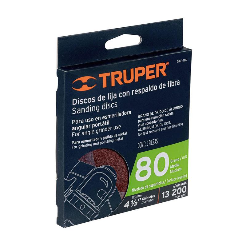 Discos de Lija para Soldadura de 7 x 7/8 plg Grano 80 5 Piezas