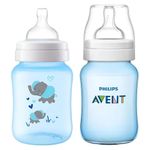 Duo de Biberones Anticólicos Elefantes 9 Oz