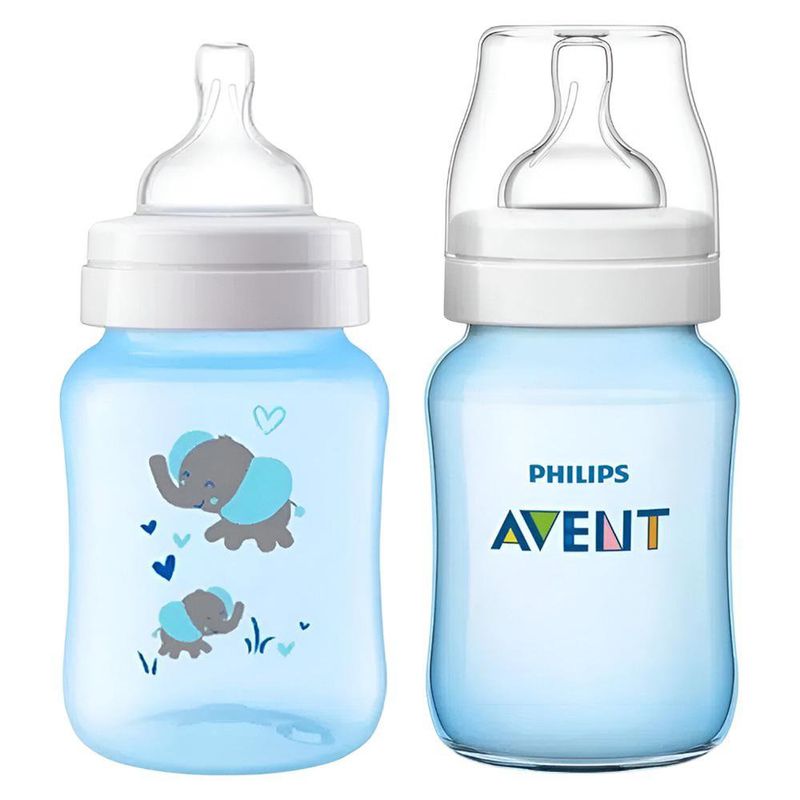 Duo de Biberones Anticólicos Elefantes 9 Oz