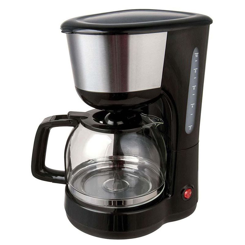 Cafetera Negra con Jarra de Vidrio 1.25 L 10 Tazas
