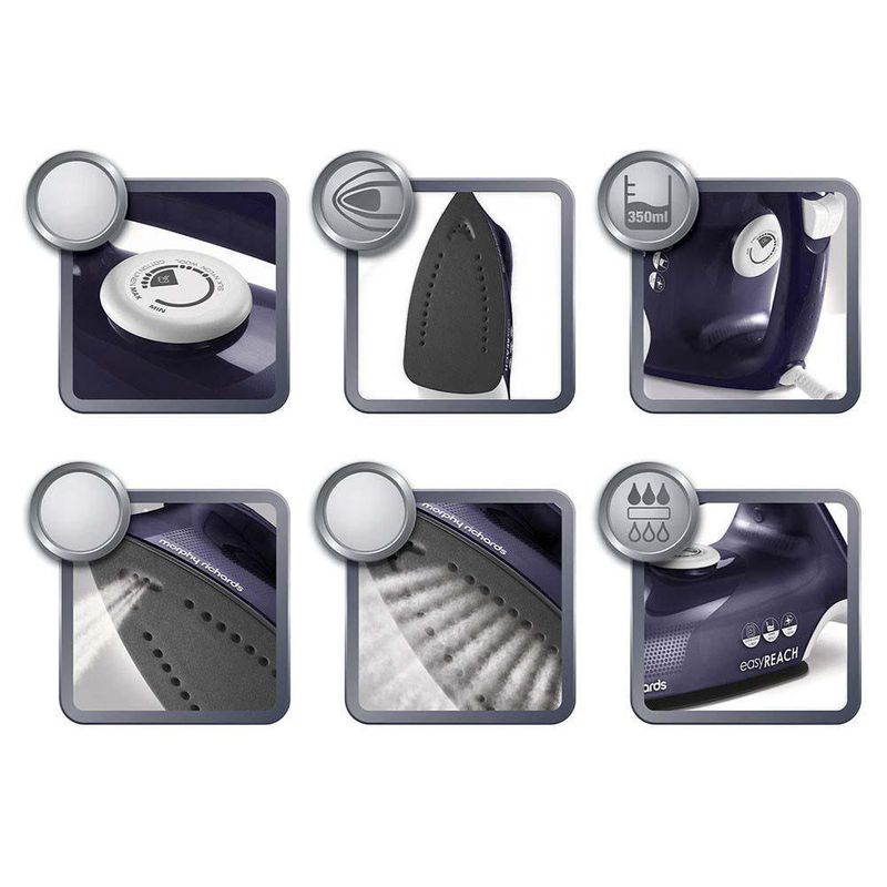 Plancha de Vapor Morada de Alta Potencia con Suela Antiadherente