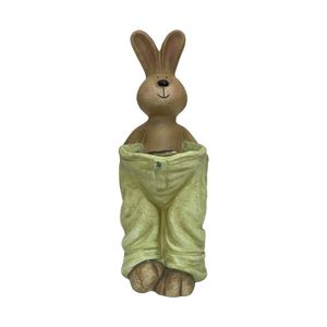 Figura Decorativa Conejo con Pantalón Verde