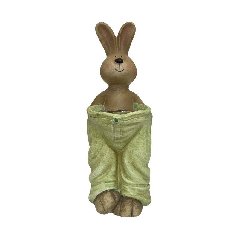Figura Decorativa Conejo con Pantalón Verde