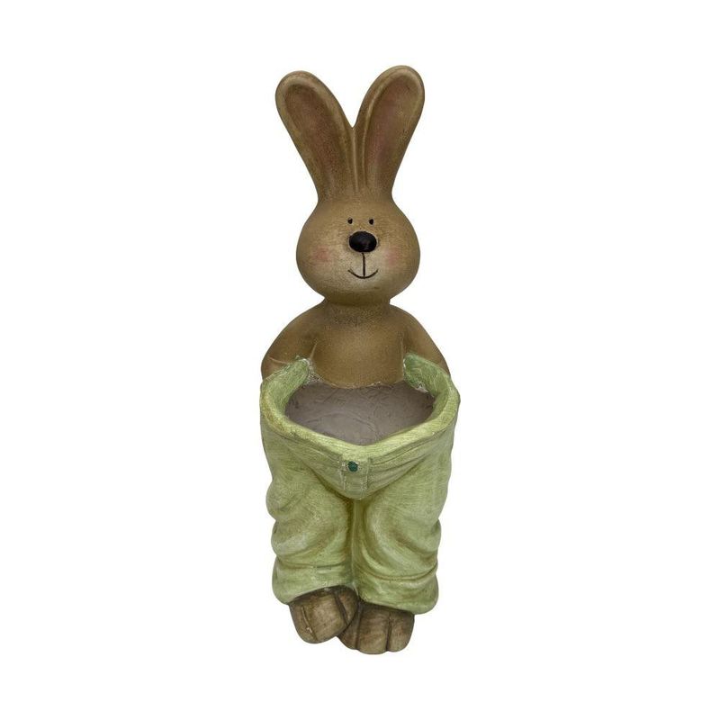 Figura Decorativa Conejo con Pantalón Verde