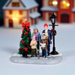 Figura Familia Cantando Villancicos para Villa Navideña