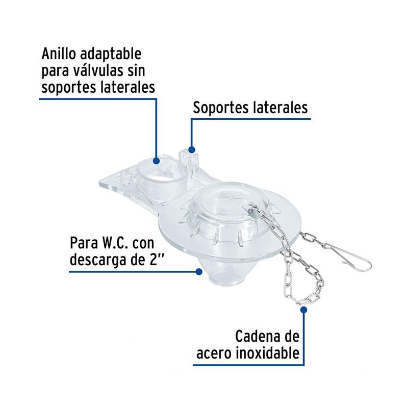 Sapo de PVC Transparente con Cadena 2 Plg