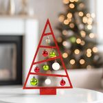 Árbol Decorativo de Madera Rojo con Bombas