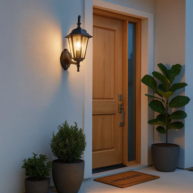 Farol de Pared Exterior Negro 100 W