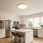 Plafón LED Redondo con Marco Dorado