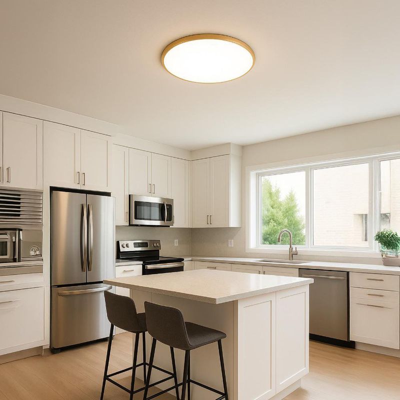 Plafón LED Redondo con Marco Dorado