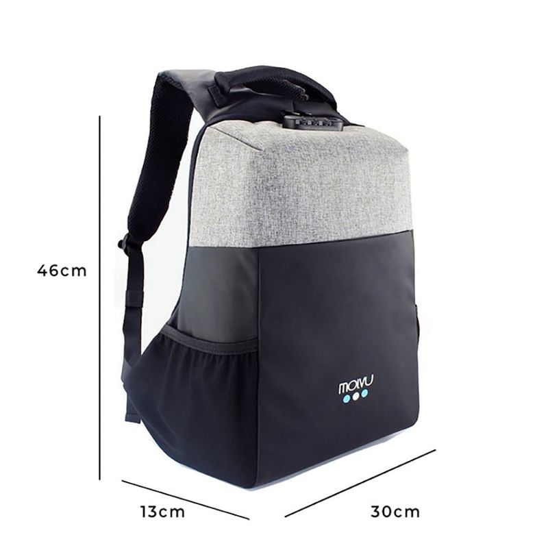 Mochila Antirrobo Go Gris con Negro