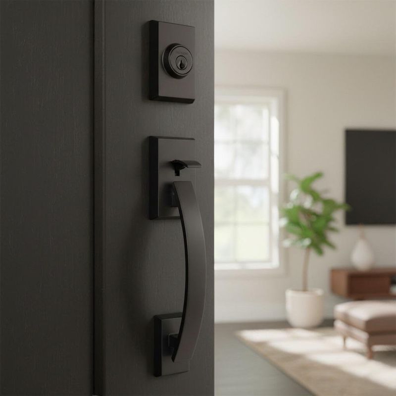 Chapa tipo Haladera Tavaris Negro Mate para Entrada