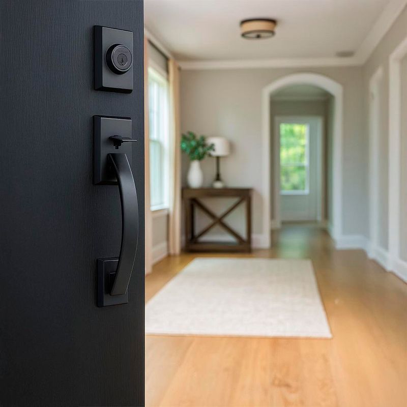 Chapa tipo Haladera Tavaris Negro Mate para Entrada