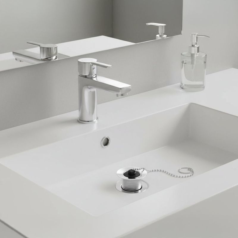 Desagüe para Lavamanos Plástico con Rebosadero Cromo 1 1/4 Plg