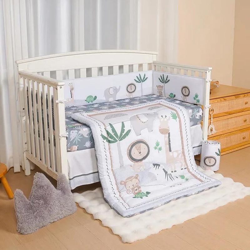 Set de Cuna Estampado Jungla Unisex 3 Pzas