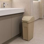 Bote de Basura Balancín Cuadrado Beige 50 L