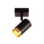 Lámpara Spot Negra con Interior Dorado para Riel
