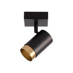 Lámpara Spot Negra con Interior Dorado para Riel