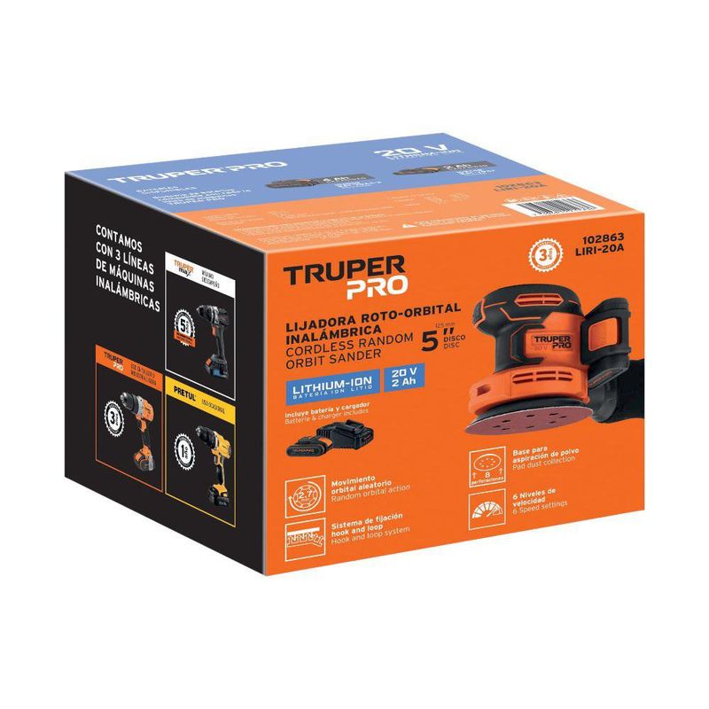 Lijadora Roto-Orbital 5 Plg 20 V