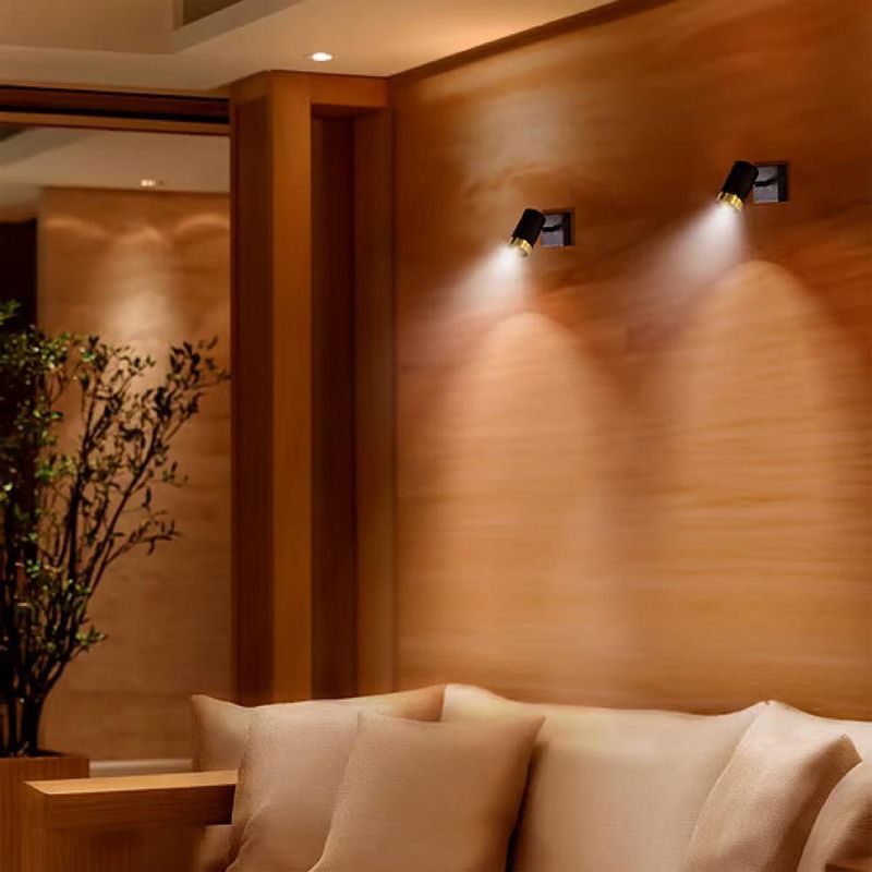 Lámpara Spot Negra con Interior Dorado para Riel