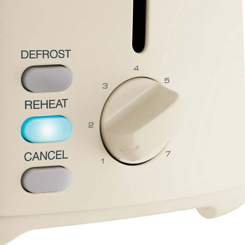 Tostador de Pan Crema 2 Ranuras con Función Reheat