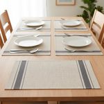 Individual Beige Línea Azul