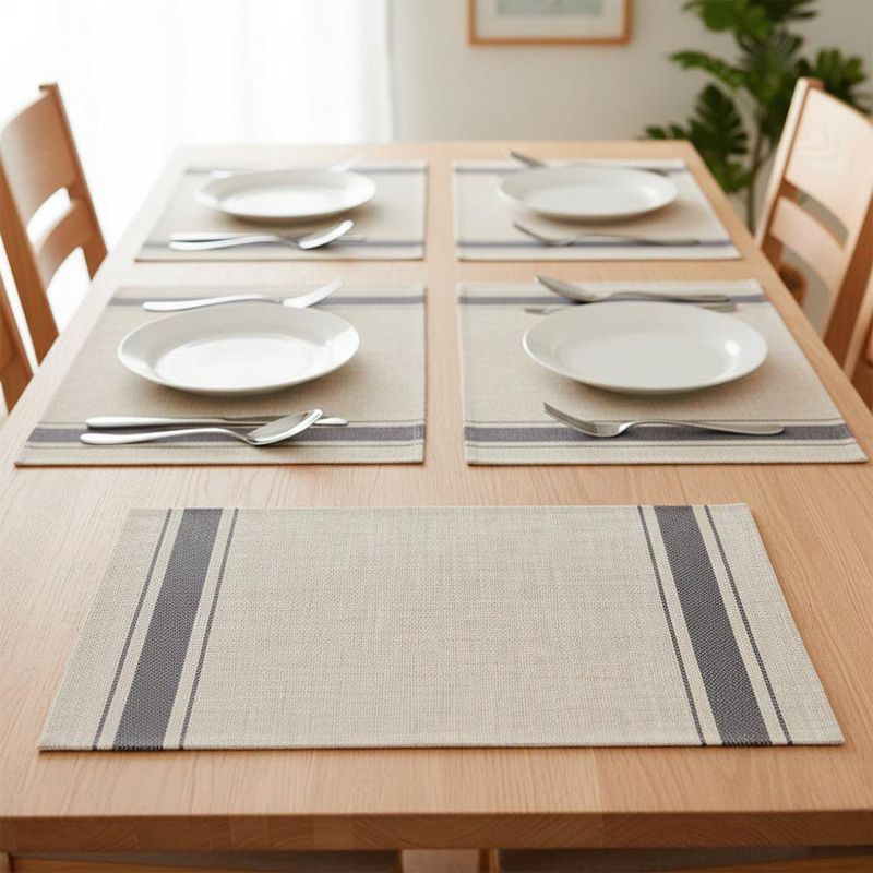 Individual Beige Línea Azul