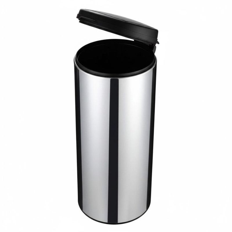 Basurero Sistema Sensor de Metal Plateado 50 L