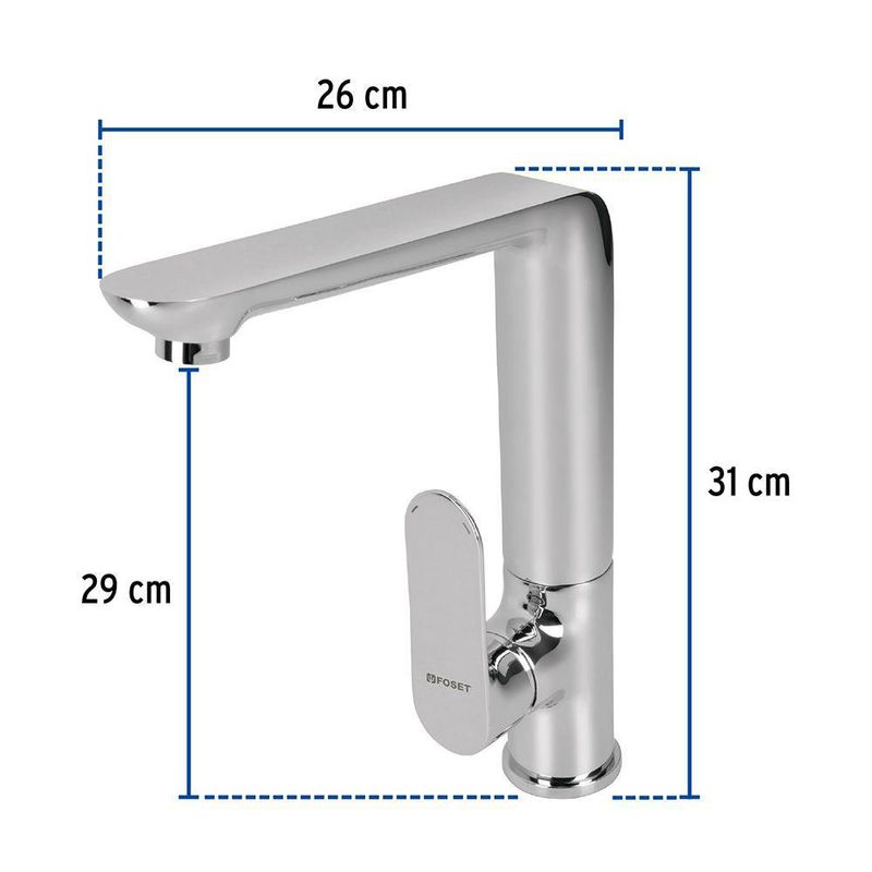 Lavaplatos Monomando Riviera Cromo - Foset