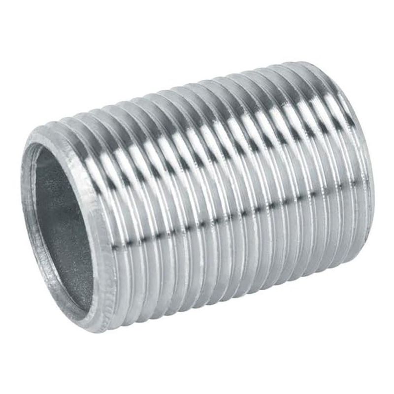 Niple Corrido con Rosca 1 1/4 Plg de Acero Galvanizado