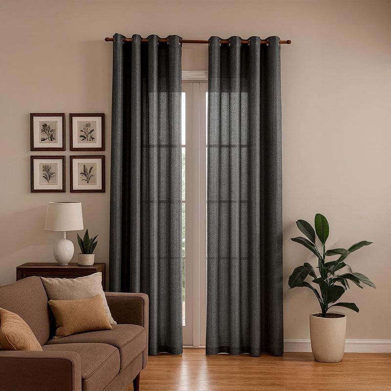 Cortina Color Gris Diseño Corrugado