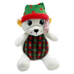 Peluche Oso Polar Navideño con Gorro Verde