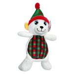 Peluche Oso Polar Navideño con Gorro Verde