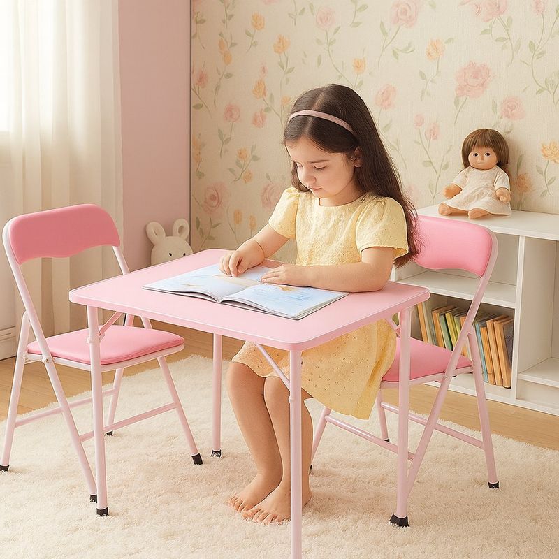 Set Plegable de Mesa y 2 Sillas Mercy Rosa