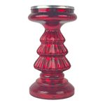 Candelero Decorativo Rojo con Detalles