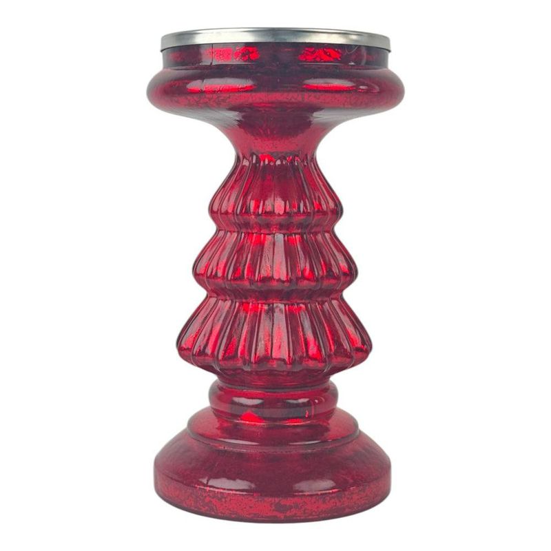 Candelero Decorativo Rojo con Detalles