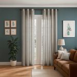 Cortina Color Gris Diseño Corrugado