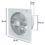 Extractor de Aire para Baño y Cocina Blanco 8 Plg 28W para Área de 20 m²