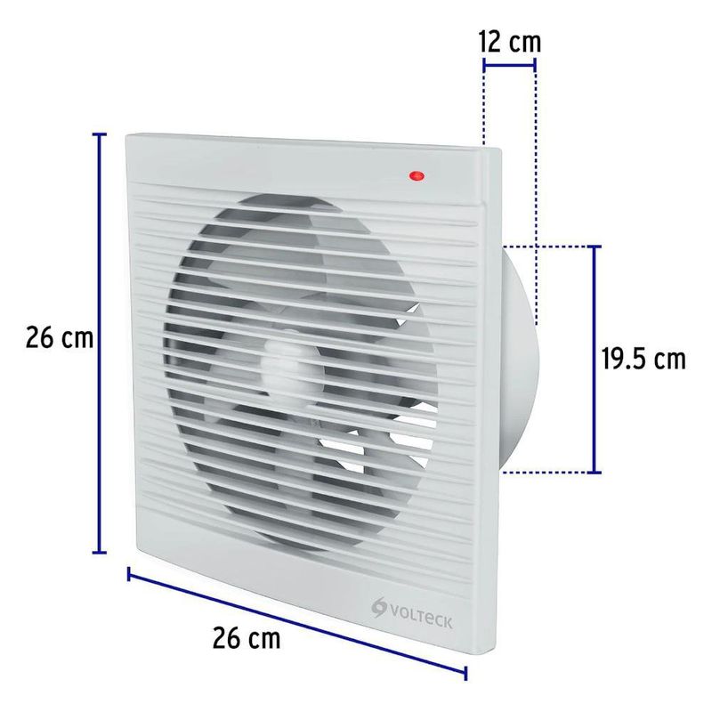 Extractor de Aire para Baño y Cocina Blanco 8 Plg 28W para Área de 20 m²