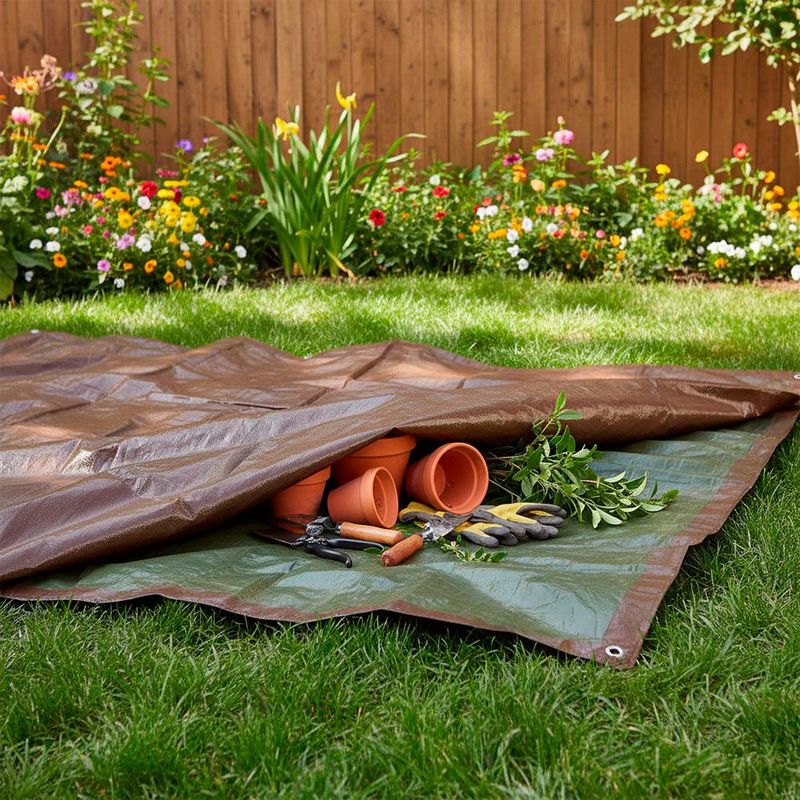 Lona Multiuso de Polietileno Café 9x12 Pies