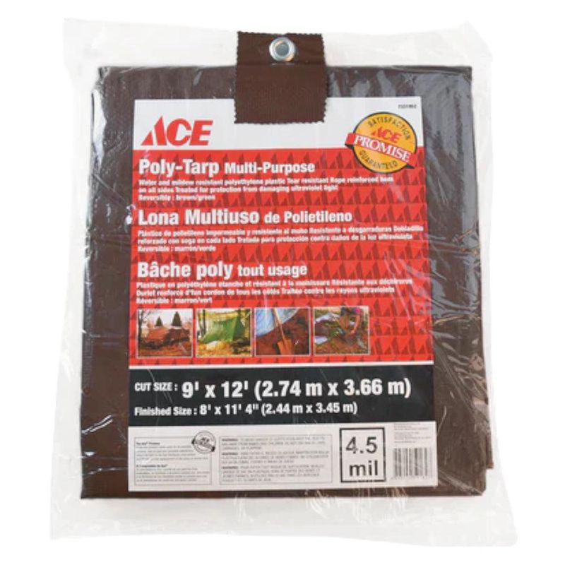 Lona Multiuso de Polietileno Café 9x12 Pies