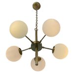 Lámpara de Colgar Blanco y Dorado 5 Luces