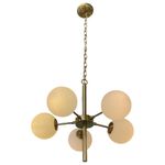 Lámpara de Colgar Blanco y Dorado 5 Luces