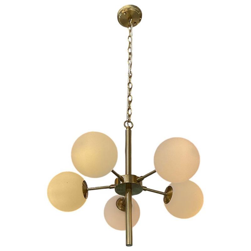 Lámpara de Colgar Blanco y Dorado 5 Luces