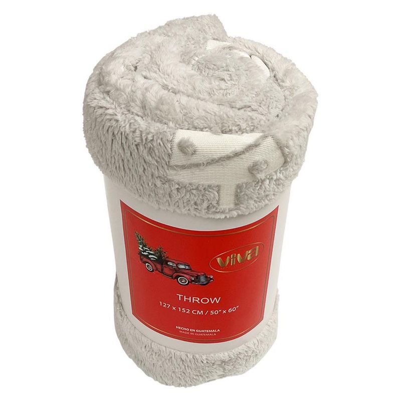 Manta Decorativa Gris Árbol Navideño 127x152 cm