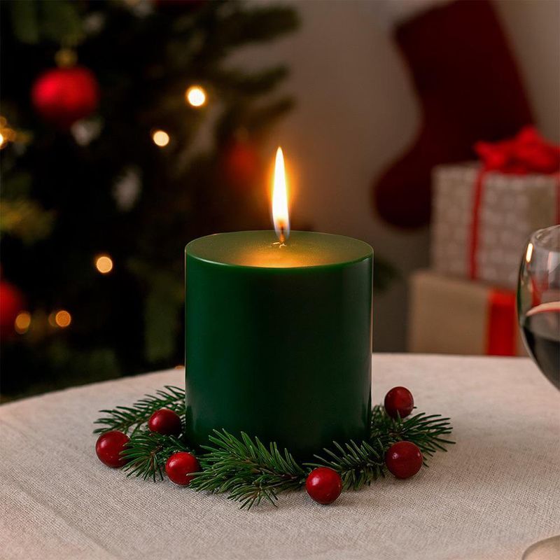 Vela Cilíndrica Verde Aromática Pequeña