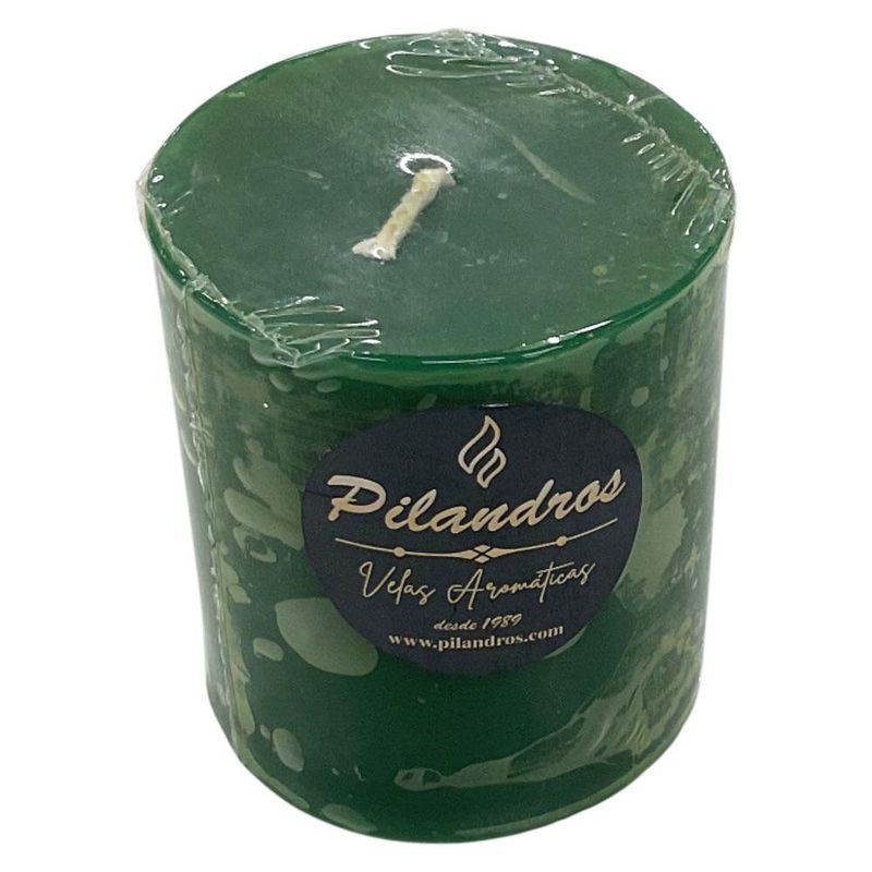 Vela Cilíndrica Verde Aromática Pequeña