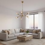 Lámpara Colgante Lussuosa Bronce Dorado 6 Luces