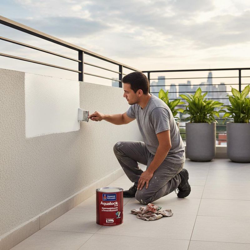 Impermeabilizante Aqualock 8000 Mate Base Extra White 1 Gal